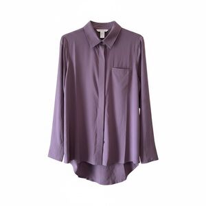 Athleta Urbanite Top Dusk Violet Long Sleeve Button Down Small EUC
